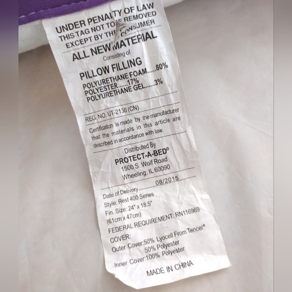 Rem-Fit Rest Collection 400 Series Hybrid Cooling Gel Top Large Pillow 21"x 28" - Picture 8 of 9